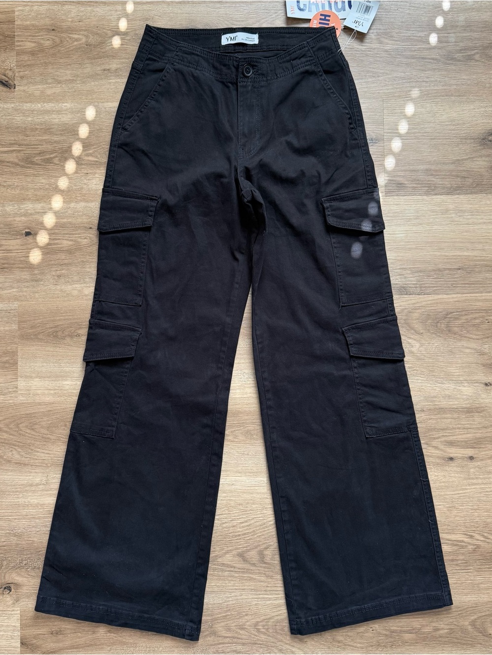 YMI Women’s Sz 5 NWT Black Cargo Pants - Wide Leg Streetwear Grunge Gorpcore